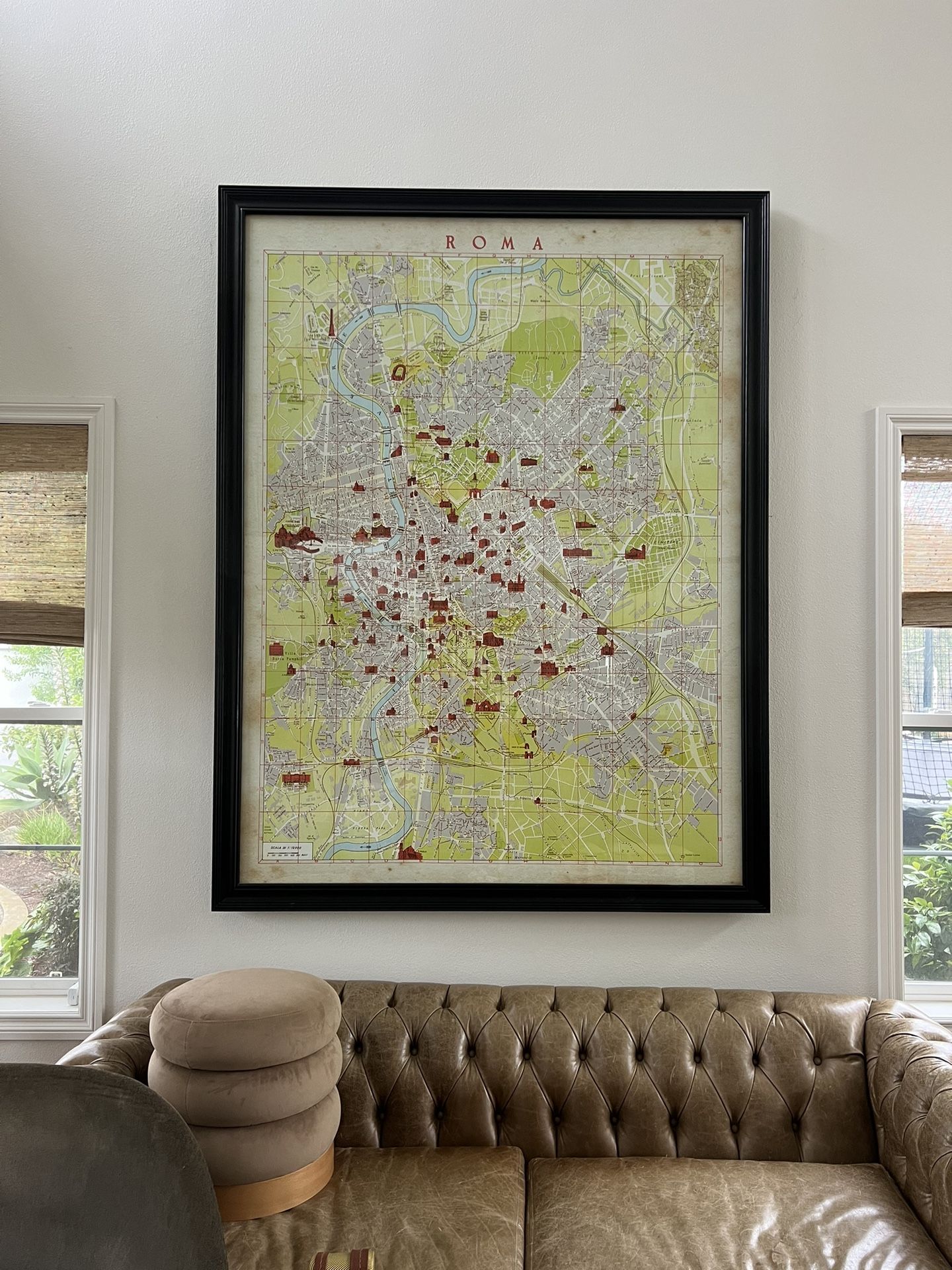 Timothy Oulton Framed Map of Rome