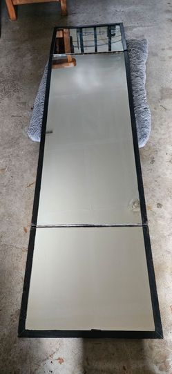 Large Black Framed Tri-Panel Mirror