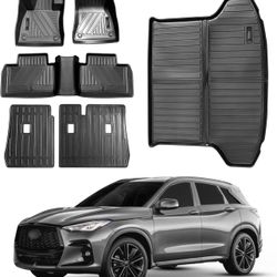 Vanseno Floor Mats & Backrest Mat & Cargo Liner Compatible for 2023-2025 Infiniti QX50 Trunk Mat All