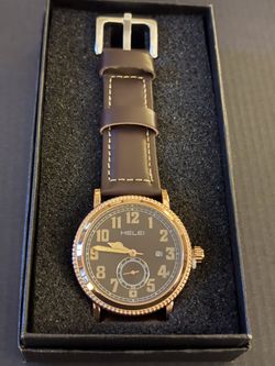 NEW IN BOX Watch With Leather Strap