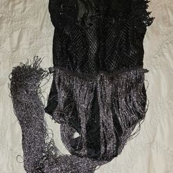 Black Mesh Tassel Bodysuit