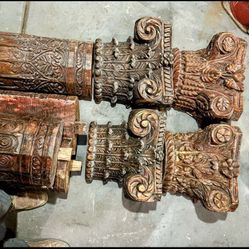 Solid wood, antique columns