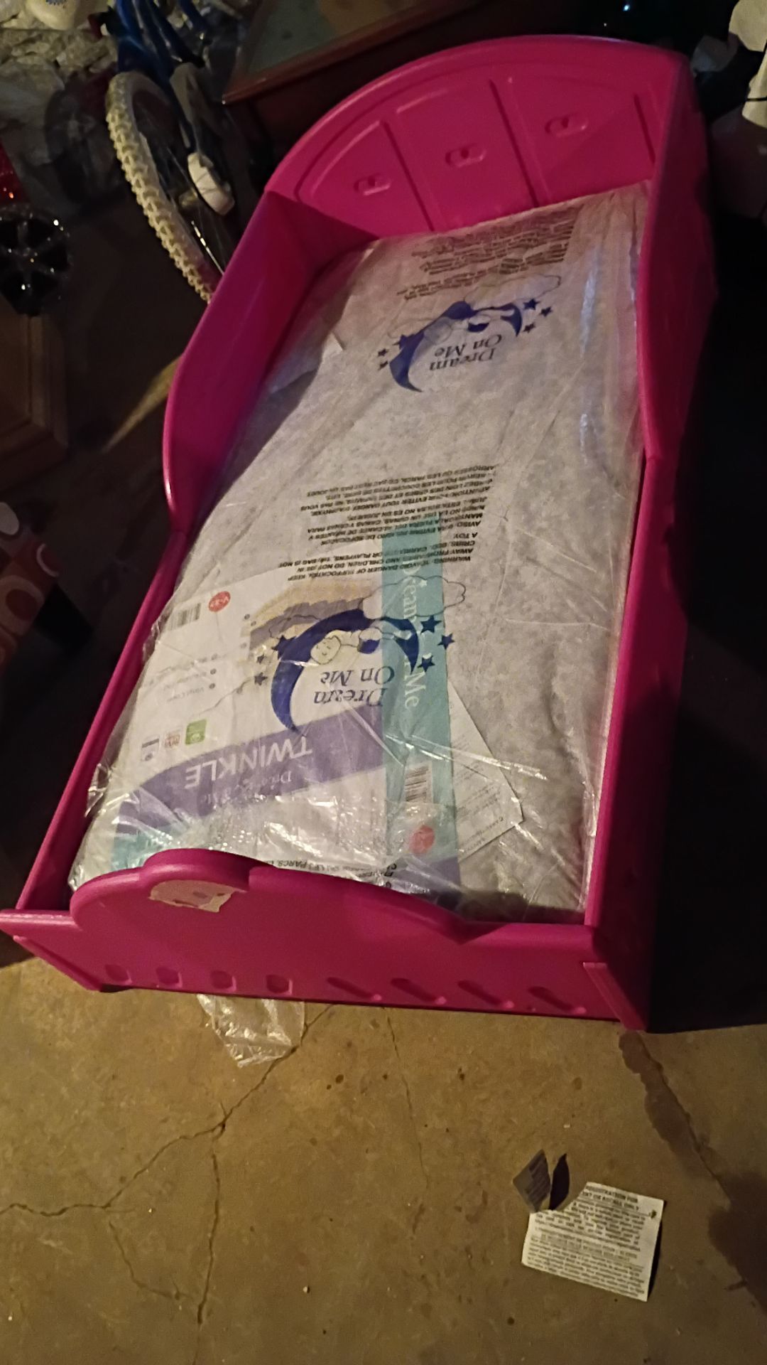 Toddler bed and mattress