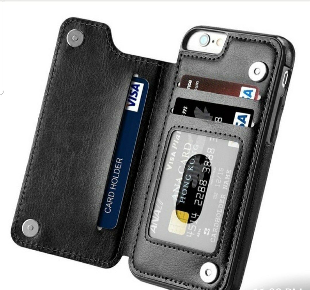 High- Grade Business Men Women Magnetic Leather Wallet Case Card