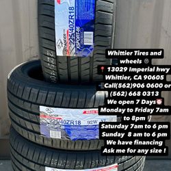 SET OF NEW TIRES, 225/40R18 ATLANDER HT, INCLUDING MOUNTING AND BALANCING. ASK ME FOR ANY SIZE OR BRAND, LLANTAS NUEVAS!