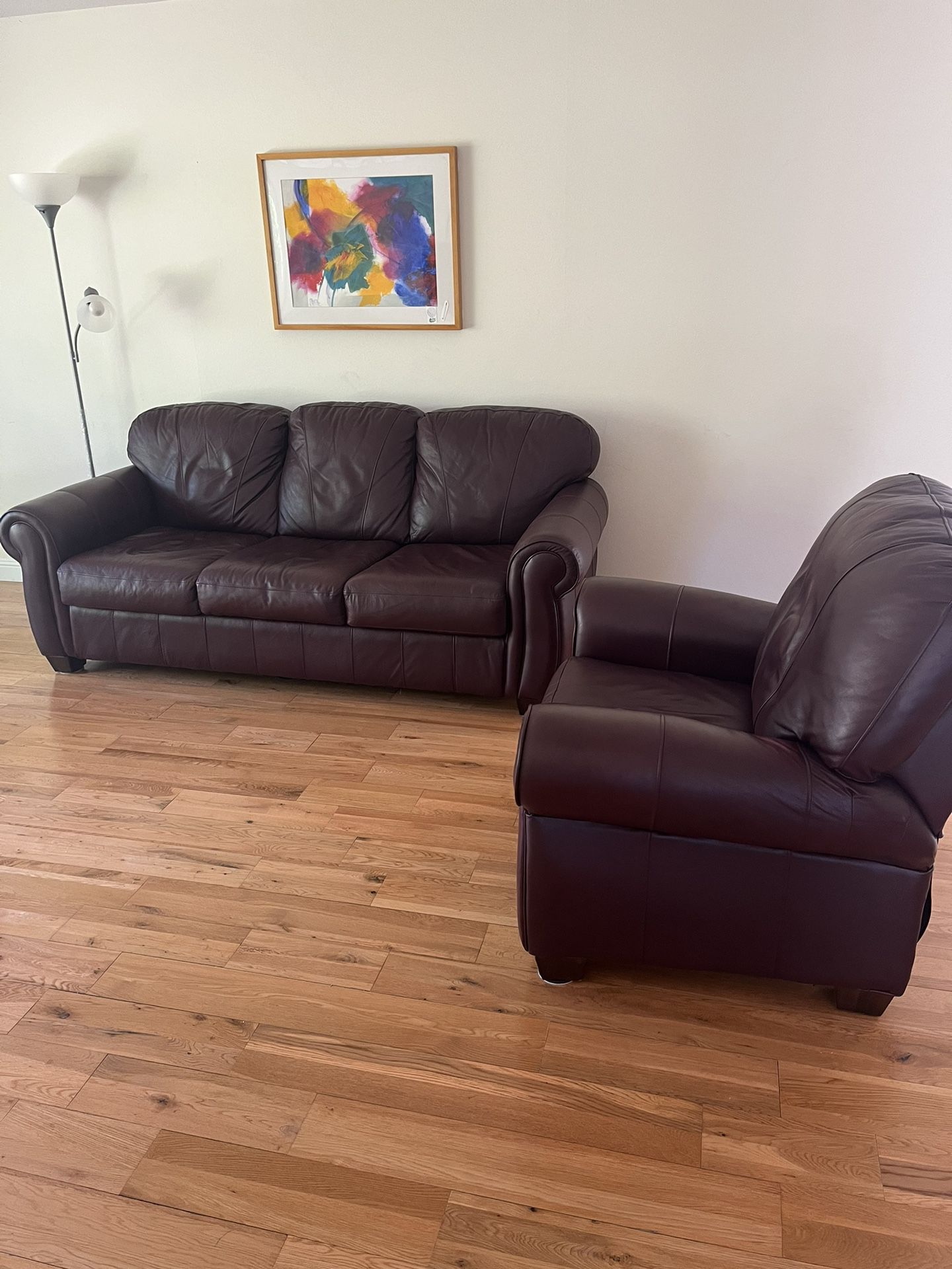 Leather Sofa and Recliner 