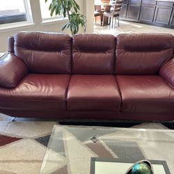 Leather Sofa Set (2) – Wear on Back, Front Like New, Originally $2,000