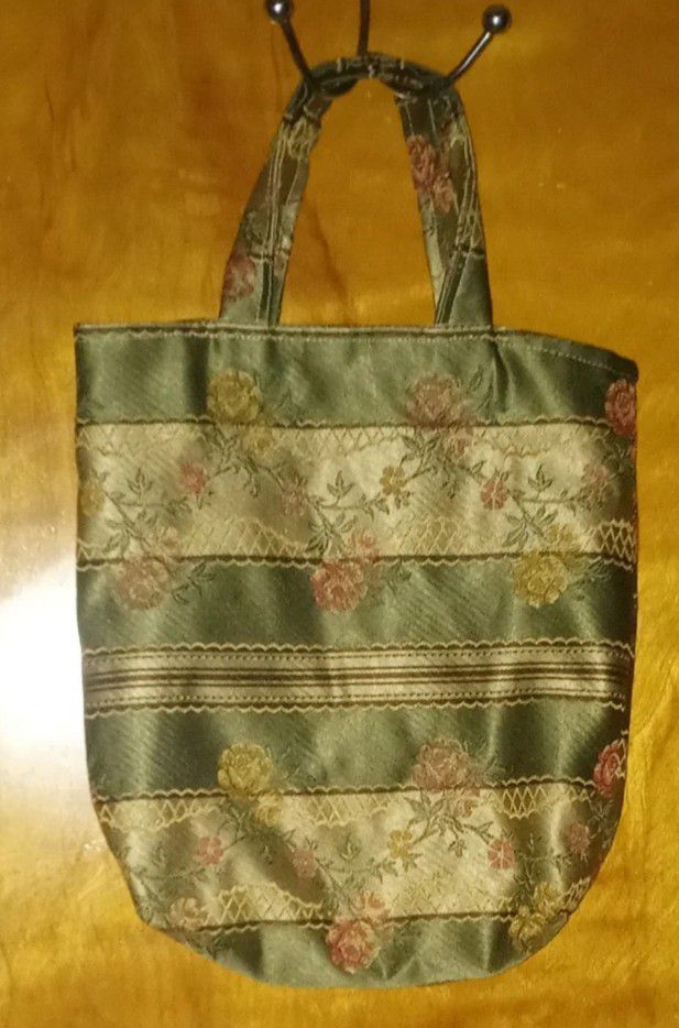 Women's Handmade Floral Pattern Fabric Handbag Purse Shoulder Bag
