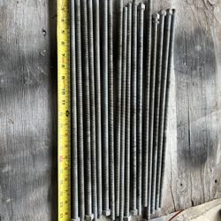 1/2 Threaded Rod Galvanize 22 Inches I Have Nuts In Lock Washers As Well16 Pieces
