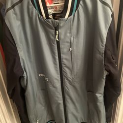 Primitive Skateboarding Jacket XL Teal Black Full Zip Track/Bomber Style Streetwear Mens Size XL