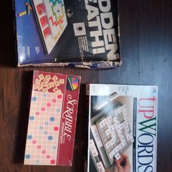 Lot Of 3 Word Games Vintage Scrabble,Upwords