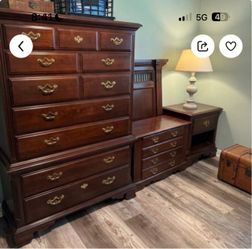 Solid Wood 3-Piece Bedroom Set – Dresser with Mirror, Chest of Drawers, & Nightstand