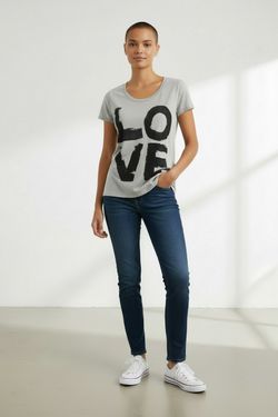 Forever 21 Forever 21 Light Gray Short Sleeve 'LOVE' Graphic Tee, Size M