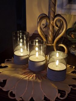 Set of Three (3) Bohemia Flameless Battery Operated Candles (NEW)