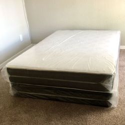 Queen Size Mattress 10” Inches Thick And Box Springs New From Factory Delivery Same Day