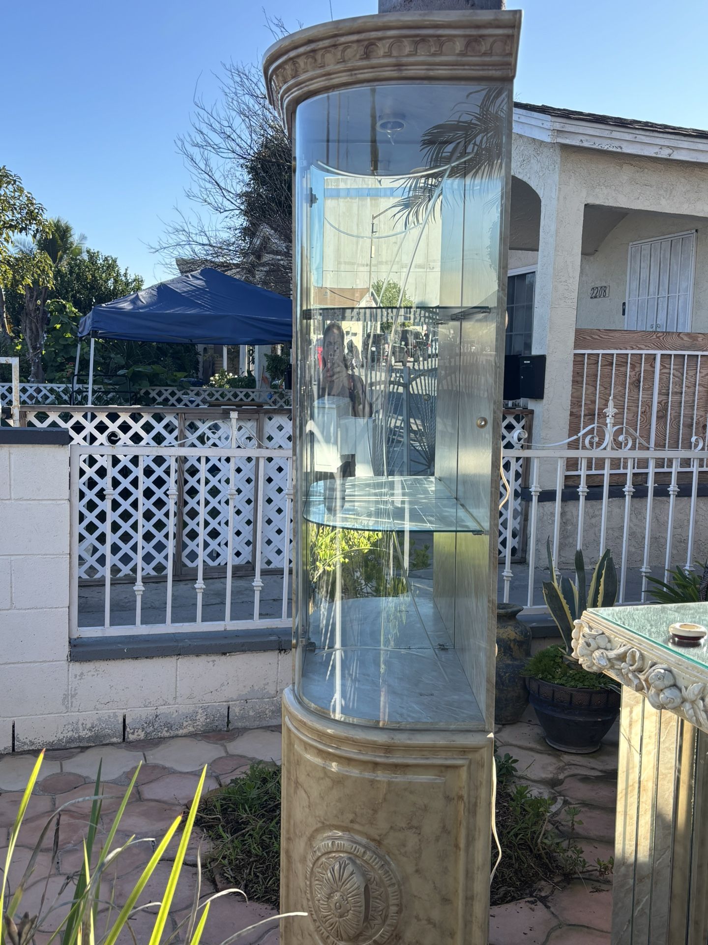 Gold Glass Shelf Curio