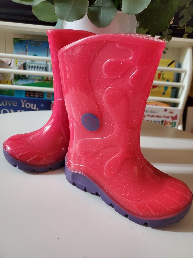 Toddler Girl Rain Boots Skeeper Pink And Purple, Size6