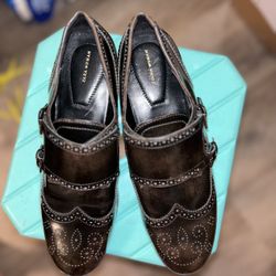 zara woman Flat Shoes With Brogue Detail Oxford Buckle Loafers. Dark https://offerup.com/redirect/?o=QnJvd24uU3o= 40