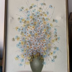 Floral Oil Painting With Vase By Margo