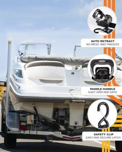 Marine Grade Strapinno 2PCS Stainless Steel Retractable Ratchet Strap
