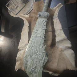 Large Chinese Jade Sword