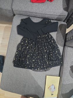 Stylish Black Long Sleeve Dress Size 4 Like New