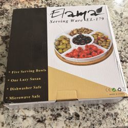 serving set with a lazy Susan