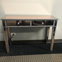 Mirrored Desk Or Vanity - BRAND NEW- Still In The Box With Silver Paint And Rise Color Mirrors