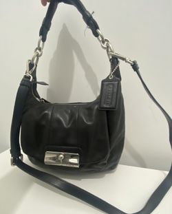Coach Kristin Black Leather Hobo Shoulder Bag