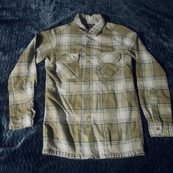 Pendleton Shirt Mens Small Green Plaid Flap Pocket Eco Wise Wool Rider