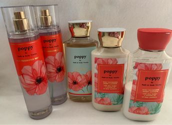 5 Piece Lot POPPY Scent Body Care Bath & Body Works