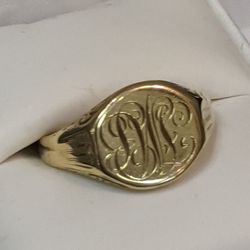 SOLID GOLD INSIGNIA RING SZ 10 1/2