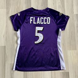 Vintage Baltimore Ravens Joe Flacco NFL Bejweled Womens Jersey. Size Womens Large/XL. Good Condition, See All Pics 