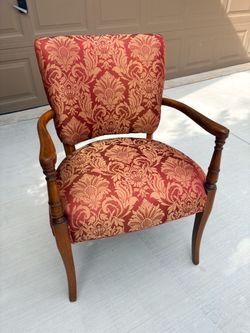 Vintage Damask Upholstered Armchair