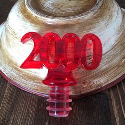 Acrylic Bottle Stopper  The Millenium Year  2000   Red