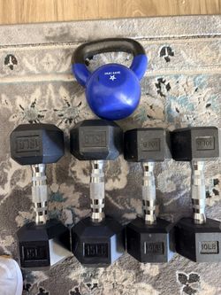 Dumbbells And A Kettlebell