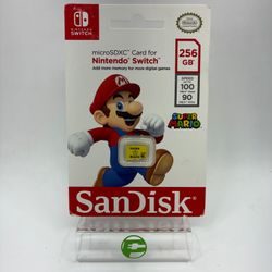 New Sandisk 256GB MicroSDXC UHS-I Card For Nintendo Switch Mario