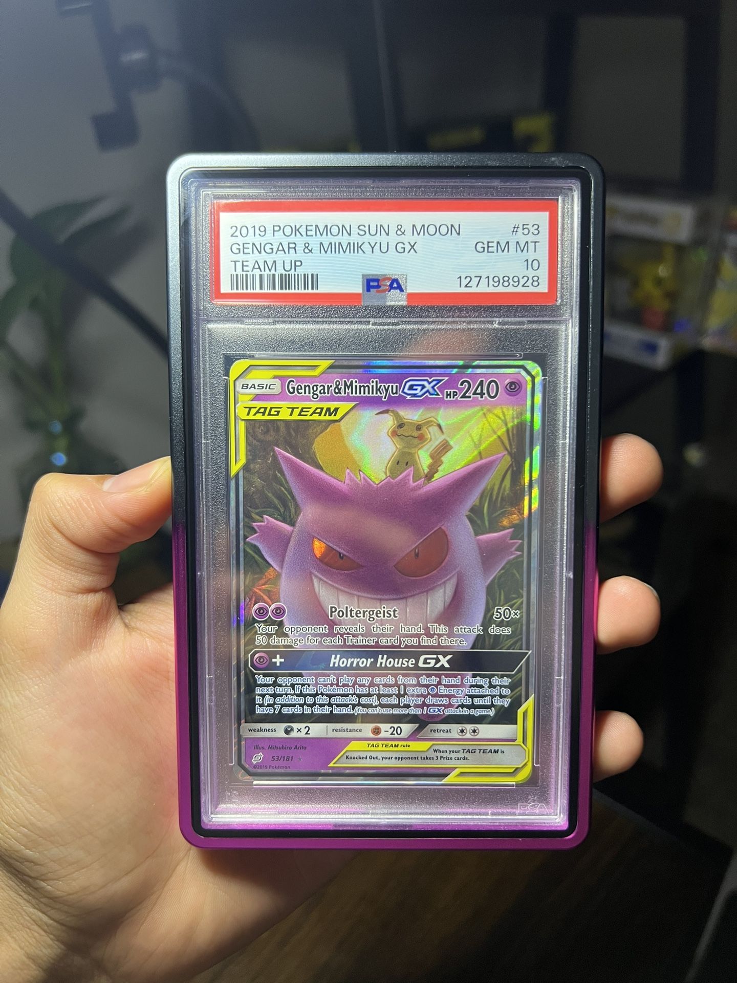 Pokémon Cards Gengar & Mimikyu GX Tag team PSA 10