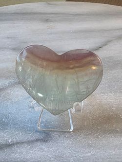 2" Approximately Fluorite Heart Quartz Crystal