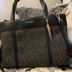 Calvin Klein medium, oversized purse with wallet, dark brown, and coffee color absolutely new