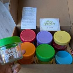 WeeSprout Glass Baby Food Storage Jars w/Lids (4 oz, 12 Pack Set)