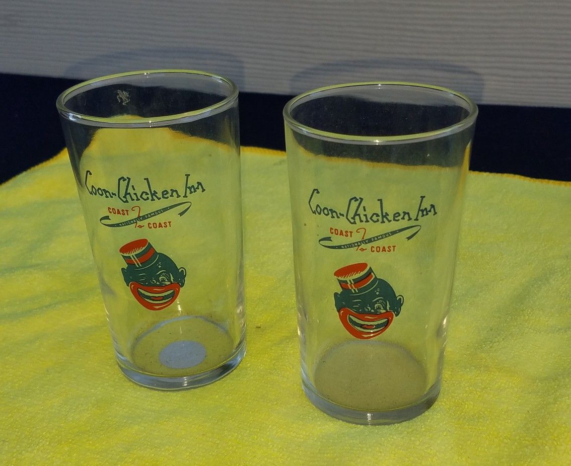 Pair of Coon-Chicken Inn glasses