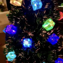 New 3' ft Fiber Optic Christmas Tree w Multi-Color LED Gift Box Lights