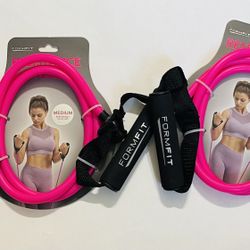 2 Formfit Resistance Tube Band Pink Medium Resistance 20-25 Pounds New