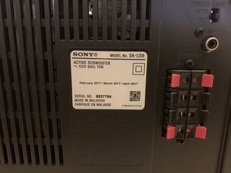 Sony SA-CS9 10” Surround Sound Active Subwoofer for Sale in