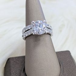 5ctw LabGrown Diamond Ring Set 14kw Gold