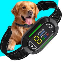 Dog Bark Collar Bark Collar Large Medium Small Dogs IP67 Waterproof Rechargeable Barking Collar 4 Modes Beep Vibration 5 Sensitivity Levels