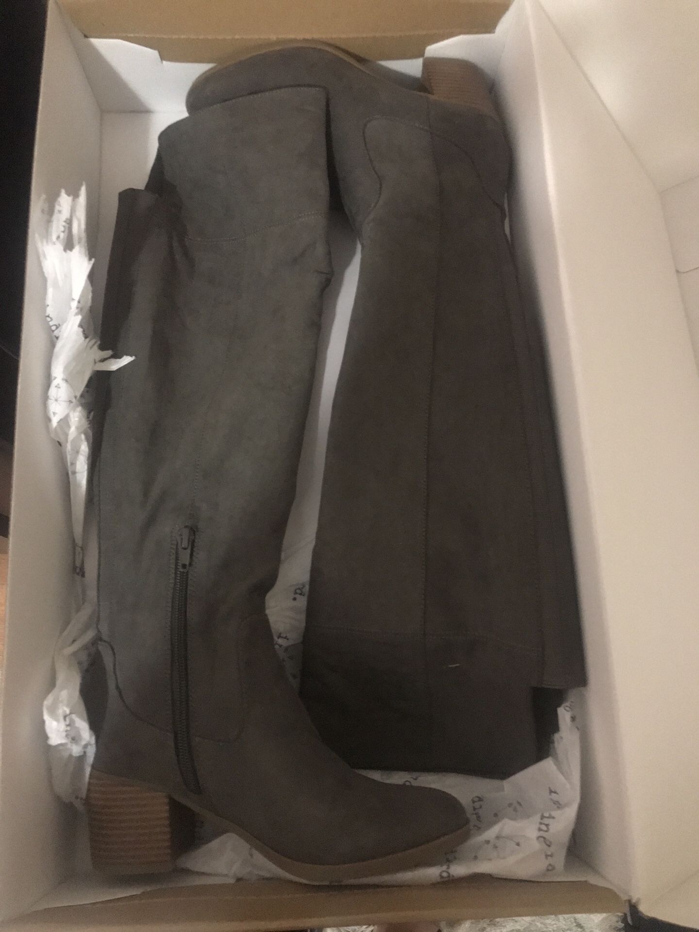Grey suede boots