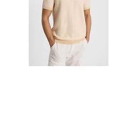 Express Men Textured Tipped Cotton Short Sleeve Sweater Polo