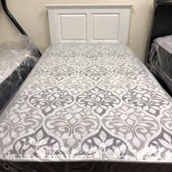 New Twin Size Bed With New Mattress And Boxspring Included